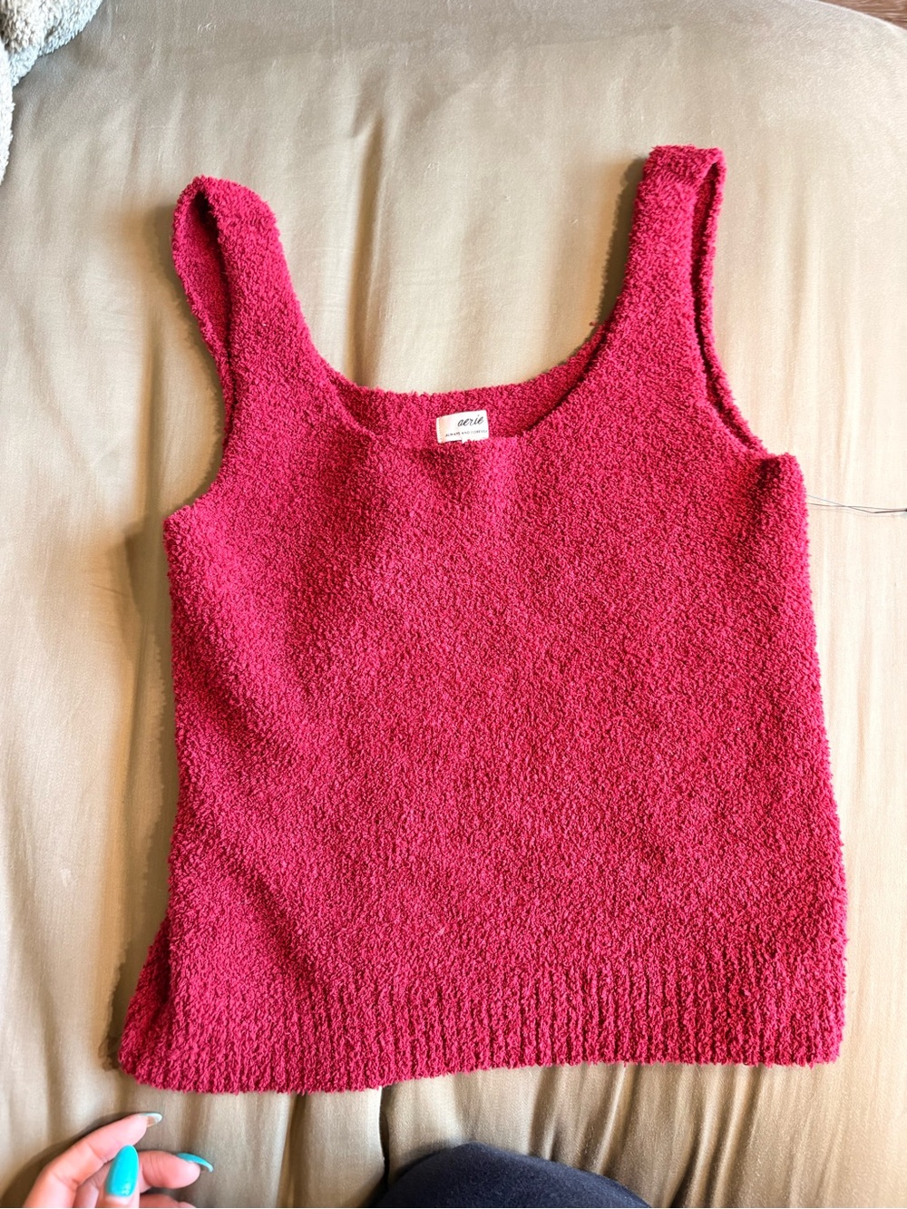aerie Plush Scoop Neck Tank in Bright Pink